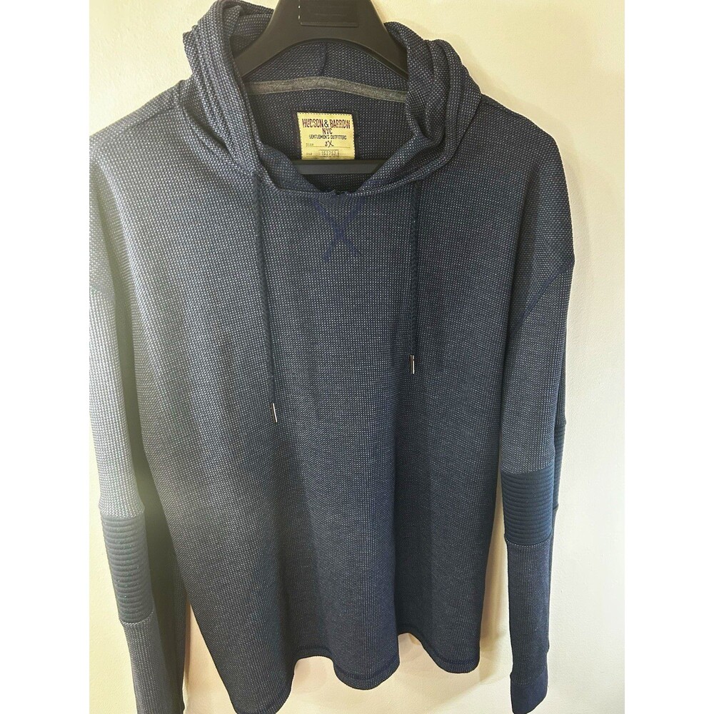 Hudson & Barrow Men's Blue Pullover Hoodie 3XL Big & Tall Cotton Blend